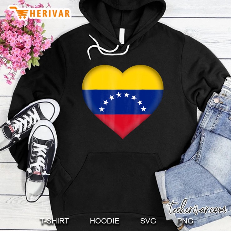 I Love Venezuela Venezuelan Flag Heart Outfit Hoodie