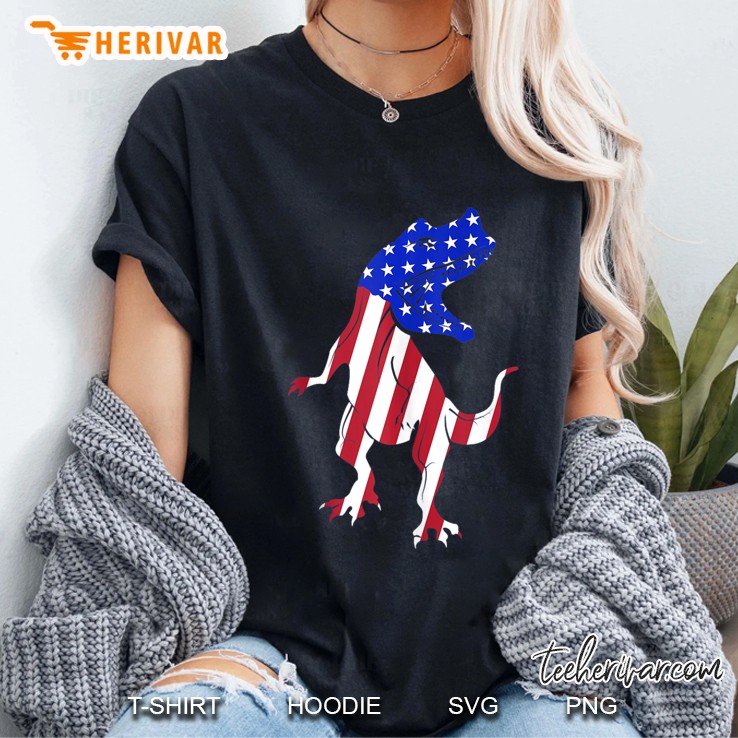 July 4Th Shirt Patriotic Trex American Flag Hoodie