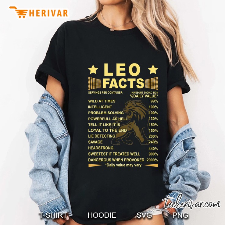 Leo Facts Zodiac Funny Leo Birthday Gift Tee Ladies Tee