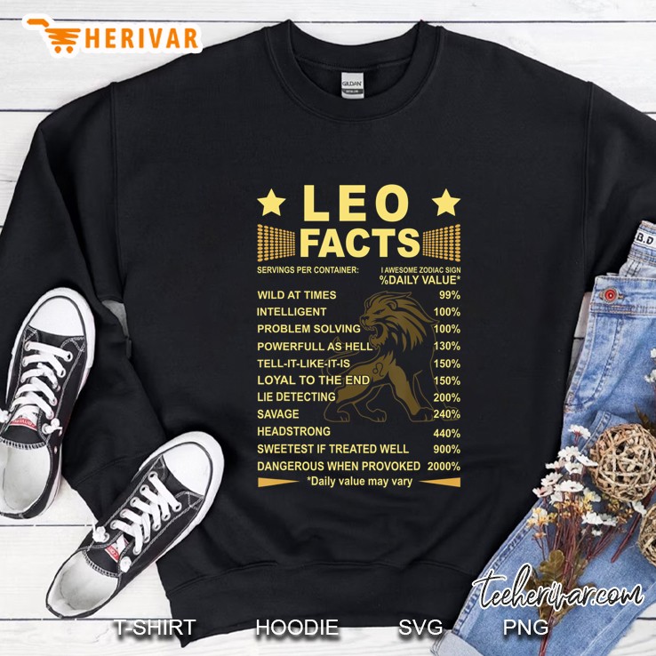 Leo Facts Zodiac Funny Leo Birthday Gift Tee Sweatshirt