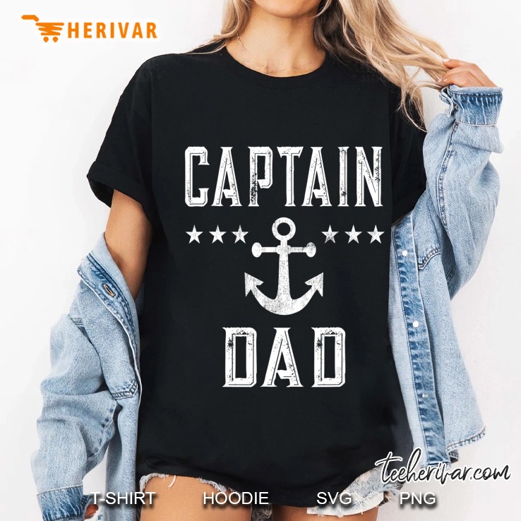 Mens Vintage Captain Dad Lake Boating Father Gift Ladies Tee