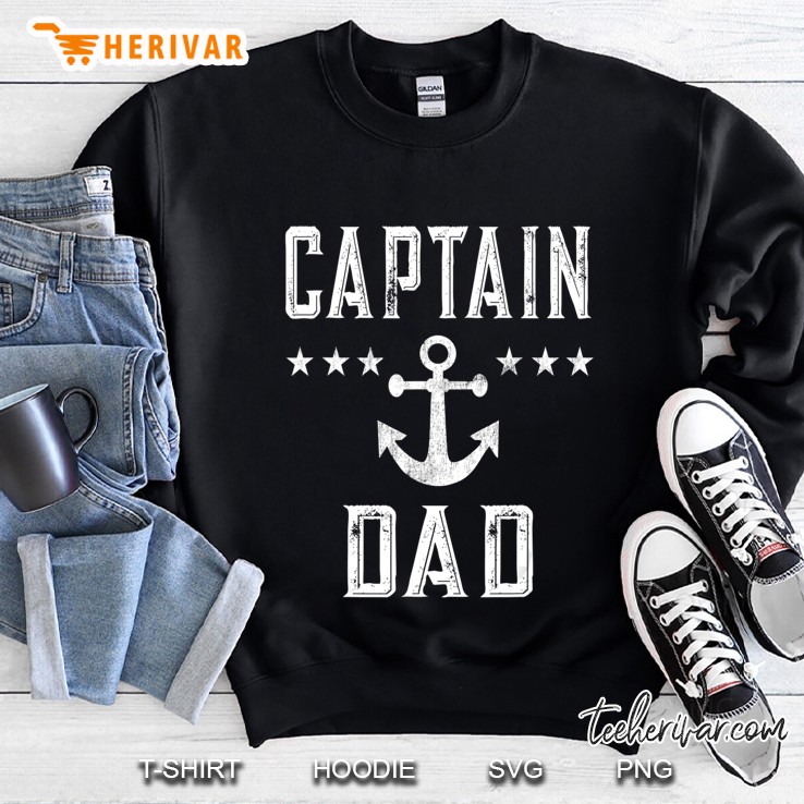 Mens Vintage Captain Dad Lake Boating Father Gift Sweatshirt