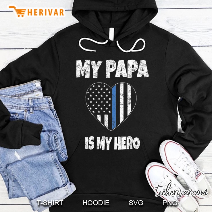 My Papa Is My Hero Police Grandson Granddaughter Mugs