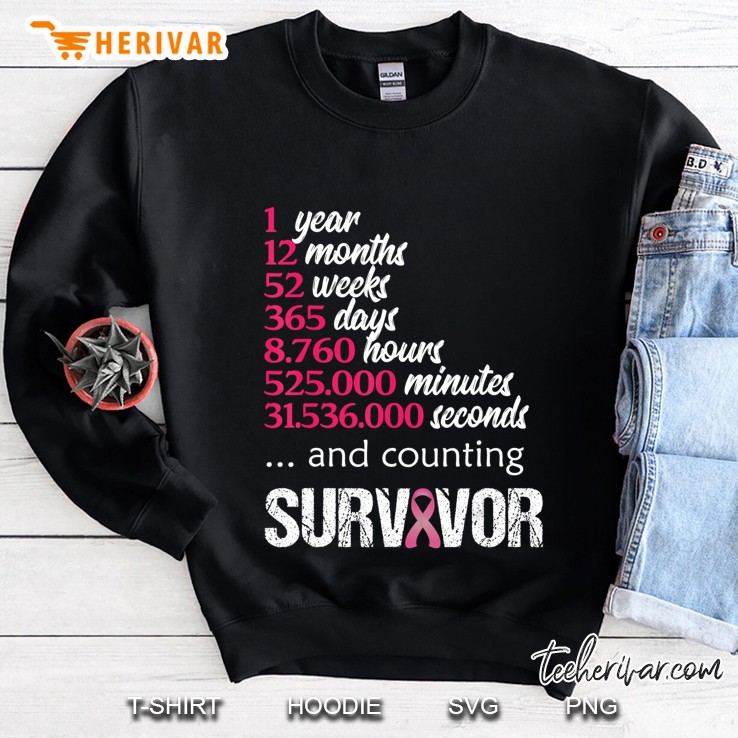 One 1 Year Survivor Breast Cancer Shirt Awareness Gift 2018 Ver2 Mugs