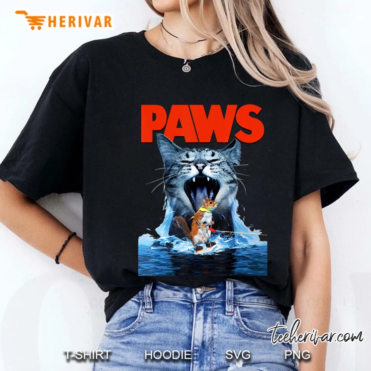 Paws Cat Lover, Horror Movie Parody Ladies Tee