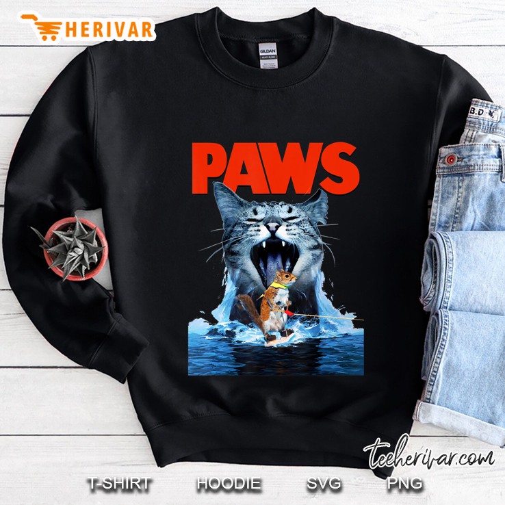 Paws Cat Lover, Horror Movie Parody Sweatshirt