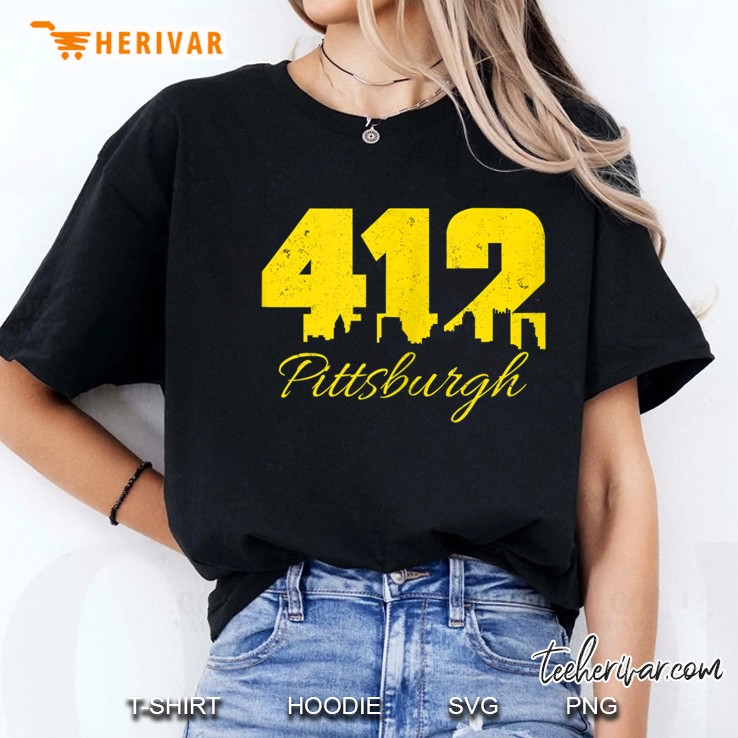 Pittsburgh Tshirt 412 City Skyline Yellow Pittsburgh Hoodie