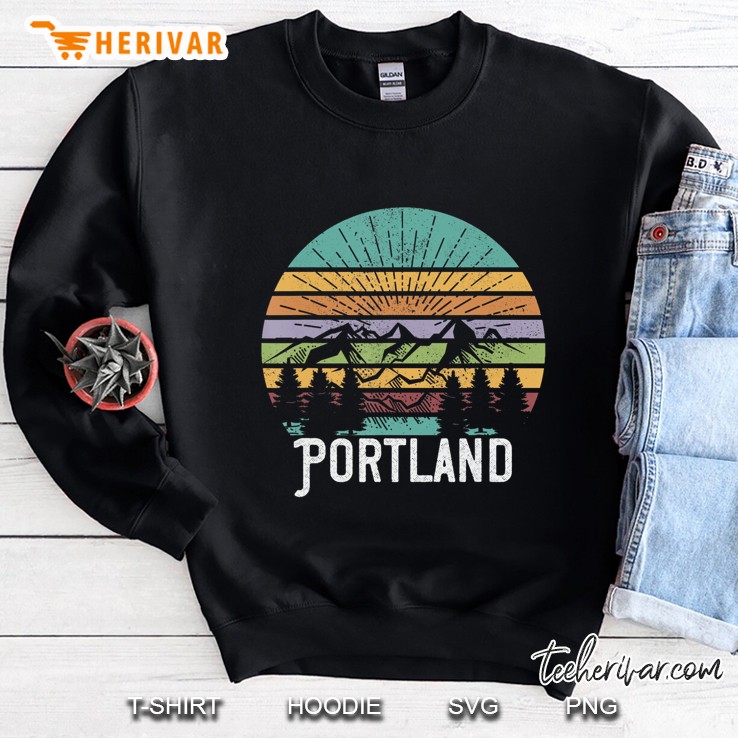 Portland Oregon Vintage Retro Mountain 70