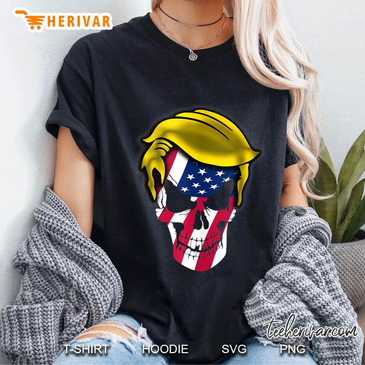 President Donald Trump Punisher Patriotic Usa Flag Ladies Tee
