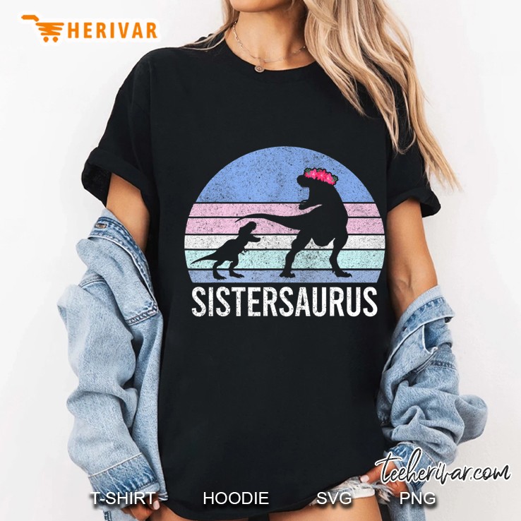 Sister Sis Santa Gift Christmas Xmas Dinosaur 2 Men Women Ladies Tee