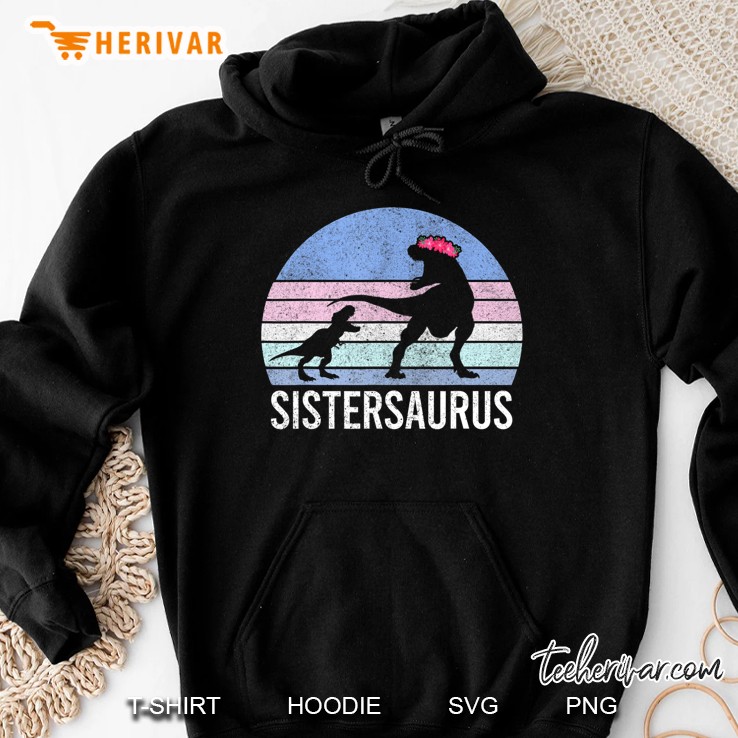 Sister Sis Santa Gift Christmas Xmas Dinosaur 2 Men Women Hoodie