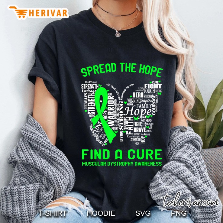 Spread The Hope Find A Cure Muscular Dystrophy Awareness Ladies Tee