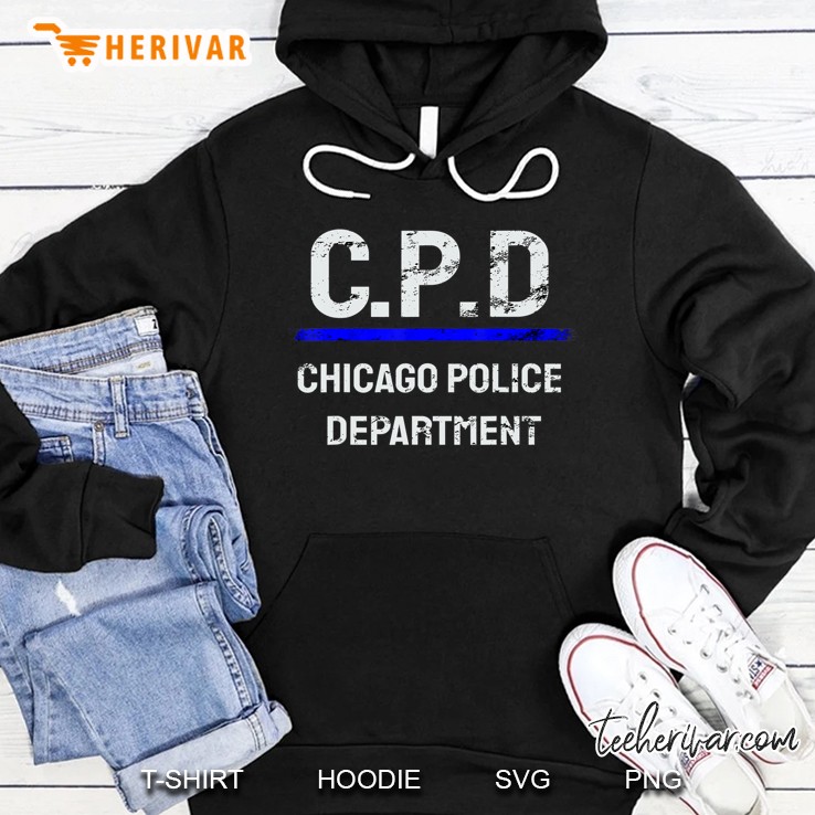 Thin Blue Line C.P.D Chicago Police Department Tshirt Mugs