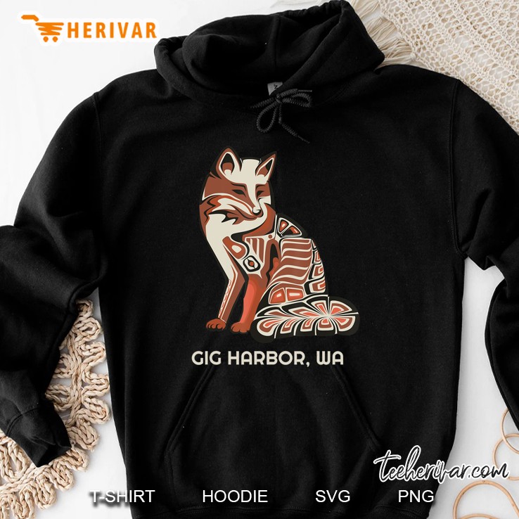 Tribal Fox Gig Harbor Washington Native American Haida Hoodie