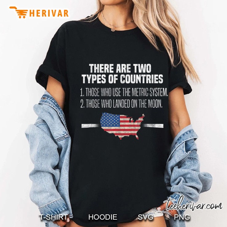Two Types Of Countries Landed On Moon Nerd Math Ladies Tee