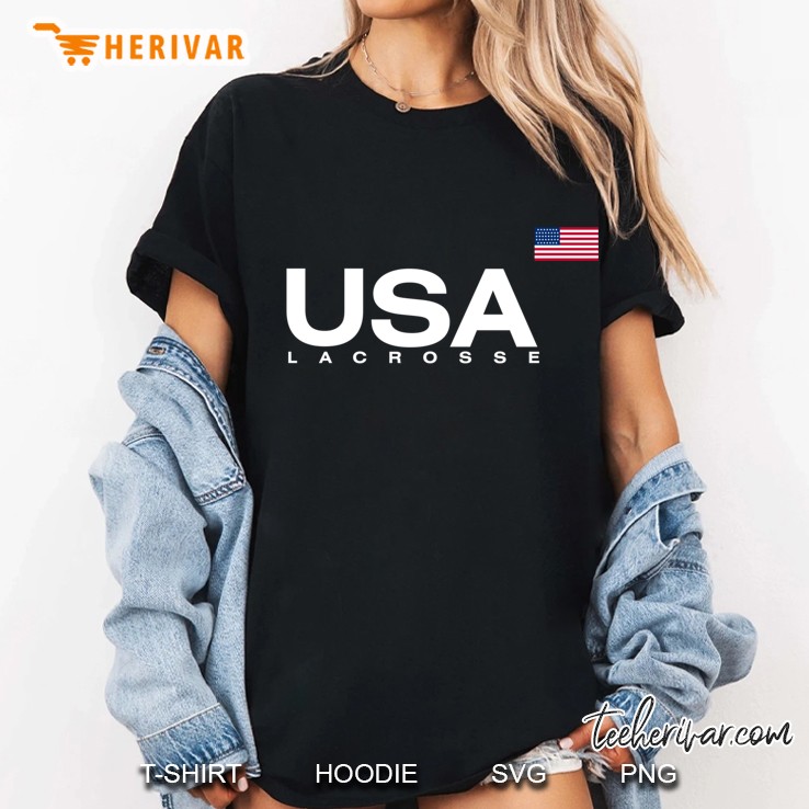 Usa Lacrosse Flag Ladies Tee