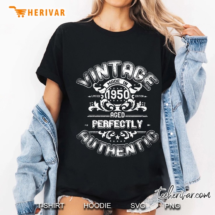 Vintage Made In 1950 70Th Birthday 70 Years Old Perfectly Gift Ladies Tee