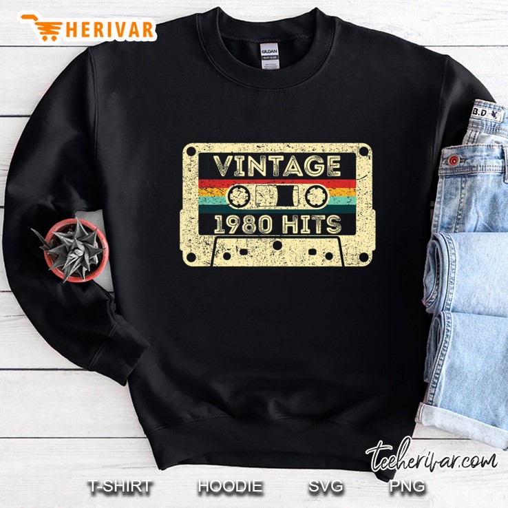 Vintage Retro 1980 Cassette 40 Years Old 40Th Birthday Gift Sweatshirt