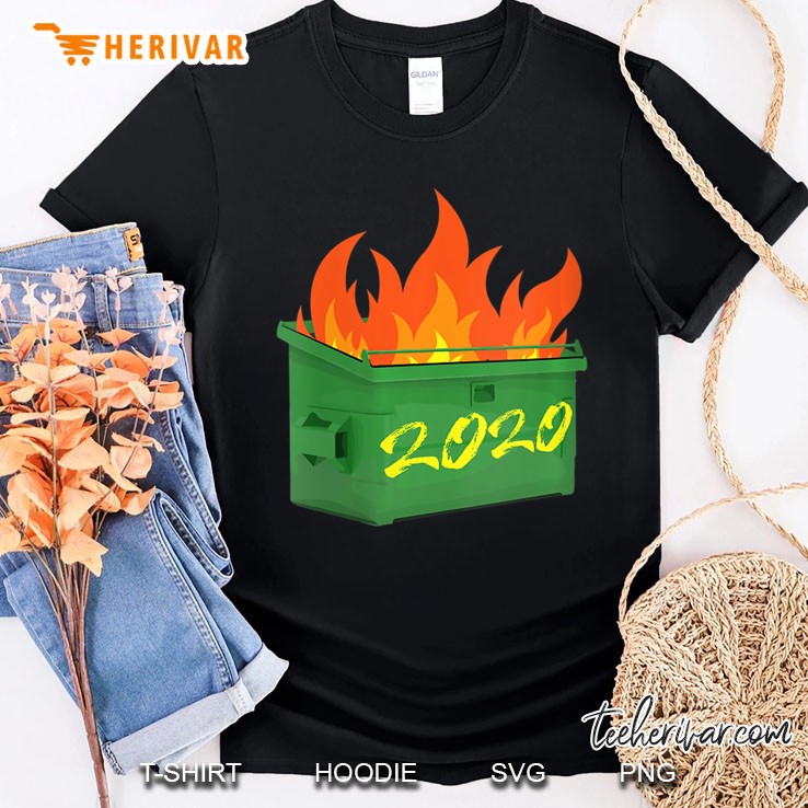 Womens 2020 Dumpster Fire Funny Meme End Of The World Design V-Neck Shirt