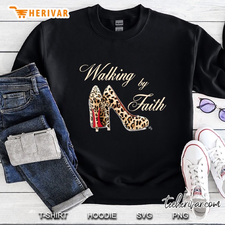 Womens Leopard High Heel Shoes Walking By Faith Red Soles Stilettos V-Neck Sweatshirt