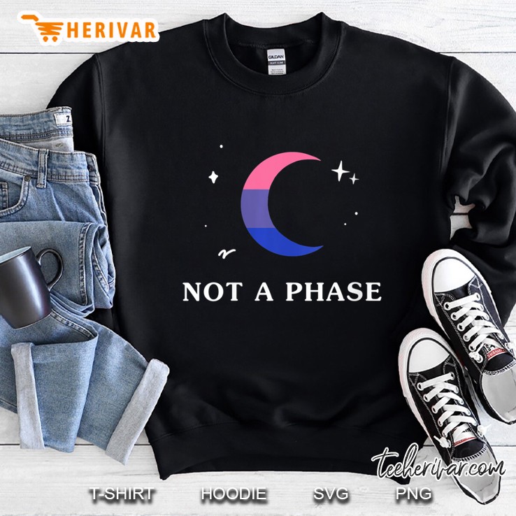 Womens Not A Phase Bisexual Lgbtq Bi Pride Flag Moon V-Neck Mugs