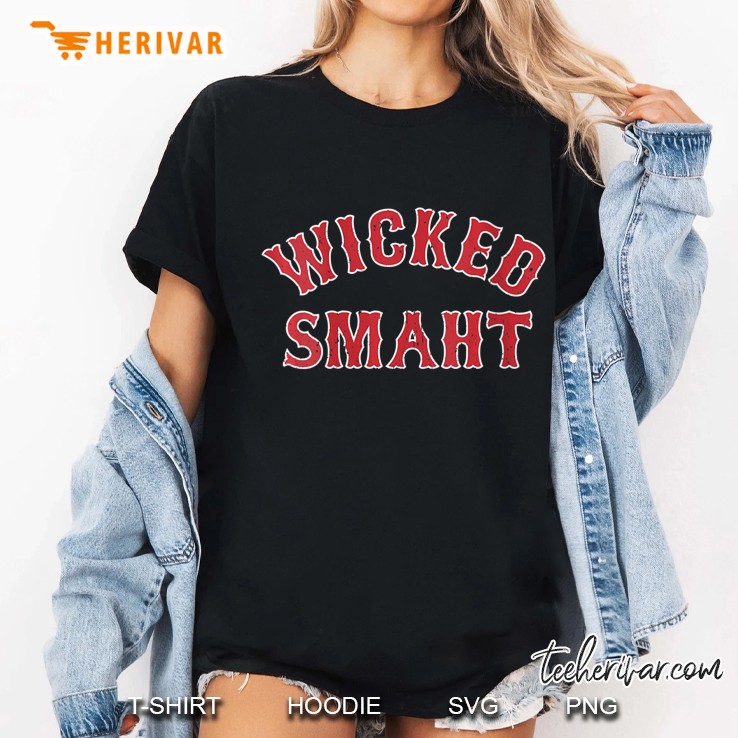 Womens Vintage Boston Baseball Massachusetts Wicked Smaht Funny V-Neck Ladies Tee