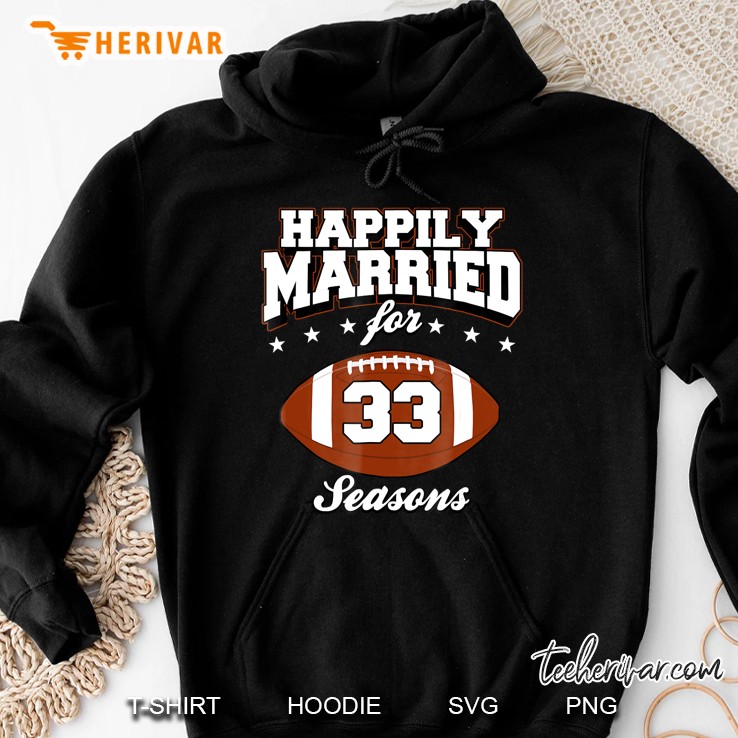 33 Years Wedding Anniversary Football Couple Hoodie