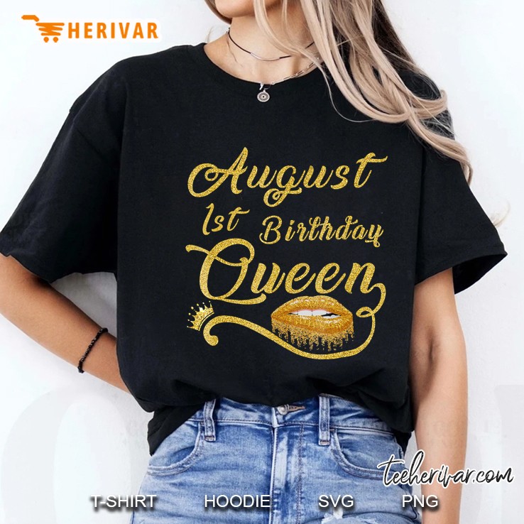 August 1St Birthday Queen Shirt Birthday Ladies Tee