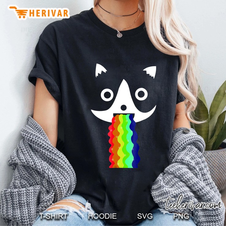 Cat Puking Rainbow Ladies Tee