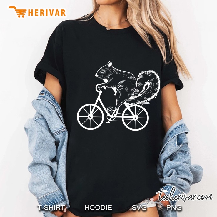 Cool Squirrel On Bike Funny Rodent Biker Animal Rider Hoodie