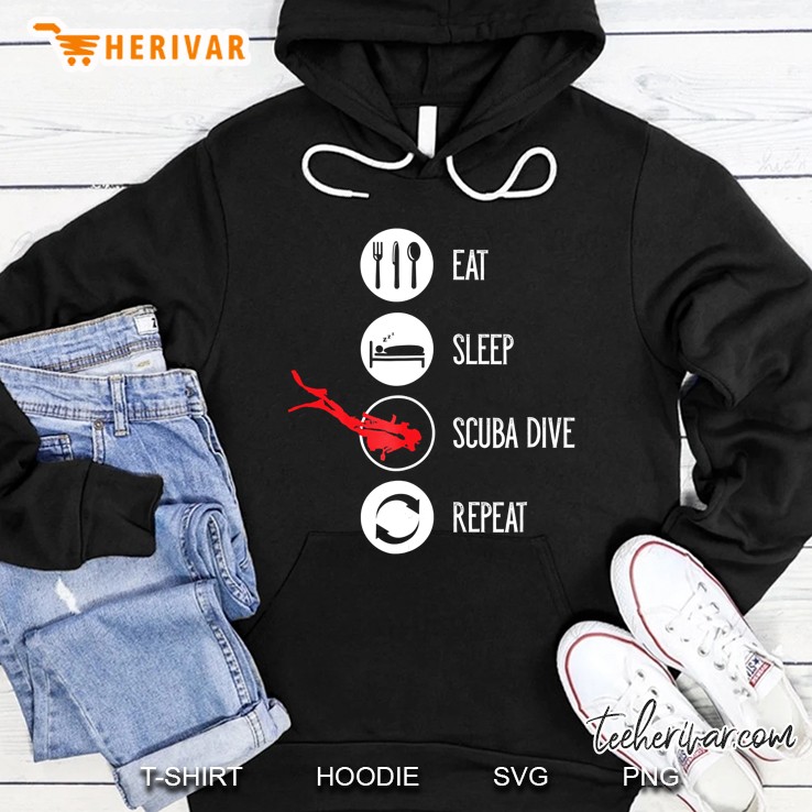 Eat Sleep Scuba Dive Repeat Funny Diving Hoodie