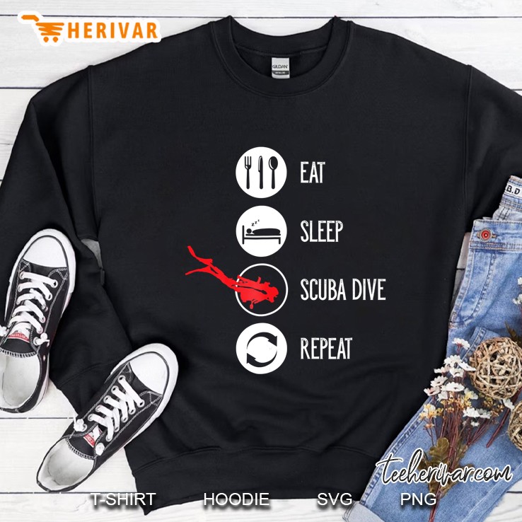 Eat Sleep Scuba Dive Repeat Funny Diving Sweatshirt