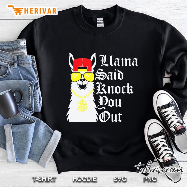 Funny Llama Shirt - Llama Said Knock You Out Pun Mugs