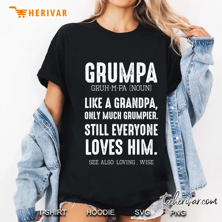 Grumpa Definition Funny Great Granddad Grandfather Grandpa Ladies Tee