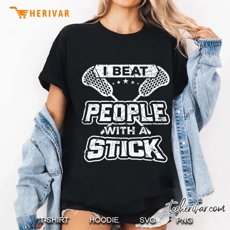 I Beat People With A Stick Funny Sports Ladies Tee