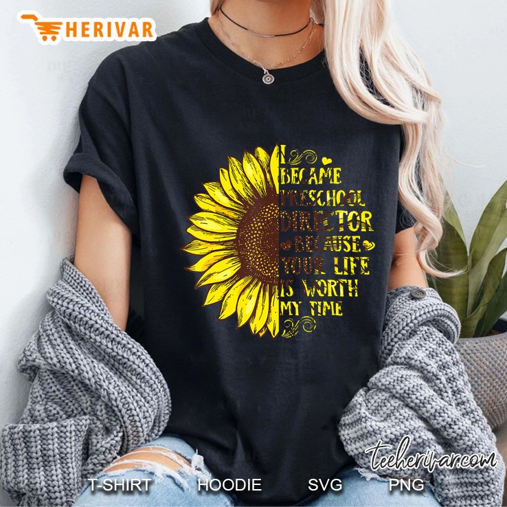 I Became Preschool Director Sunflower Ladies Tee
