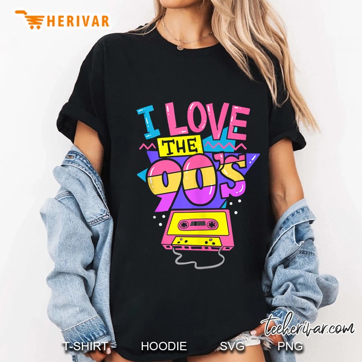 I Love The 90S Nineties Cassette Retro Disco Party Birthday Tank Top Ladies Tee