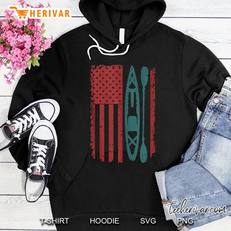 Kayak Lover Gift Kayaking Flag Gear Water Sport Graphic Art Tank Top Hoodie