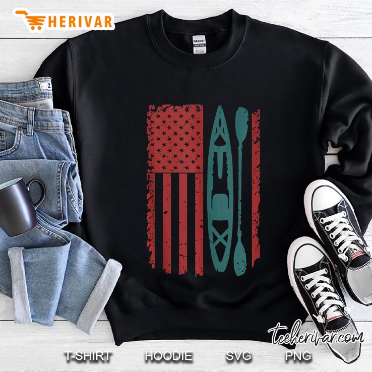 Kayak Lover Gift Kayaking Flag Gear Water Sport Graphic Art Tank Top Sweatshirt