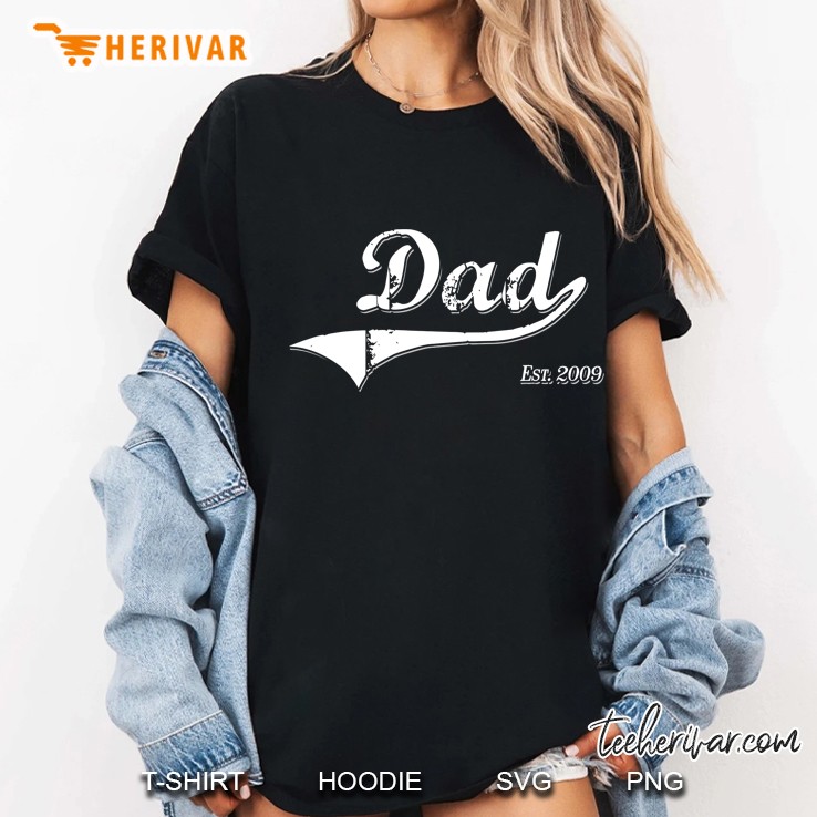 Mens Dad Est 2009 Shirt Father