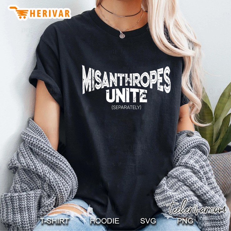 Misanthropes Unite Shirt Antisocial, Introverted Distressed Hoodie