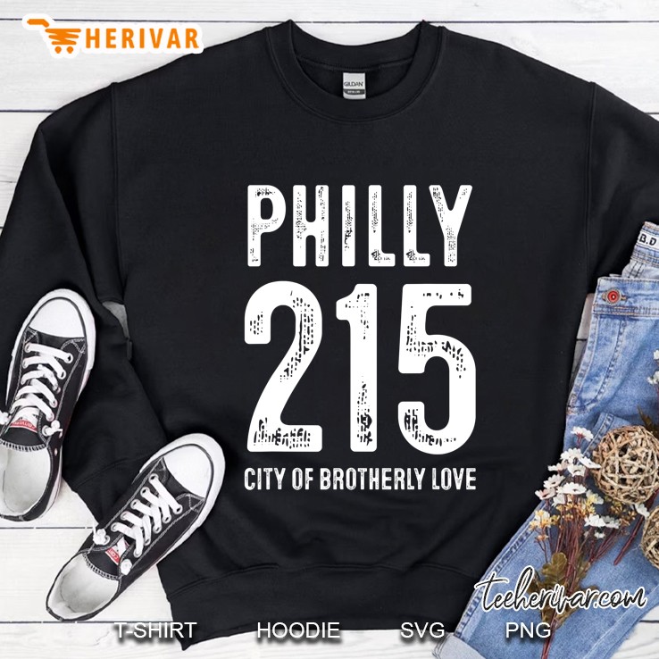 Philly 215 City Of Brotherly Love Shirt Distressed Area Code Sweatshirt