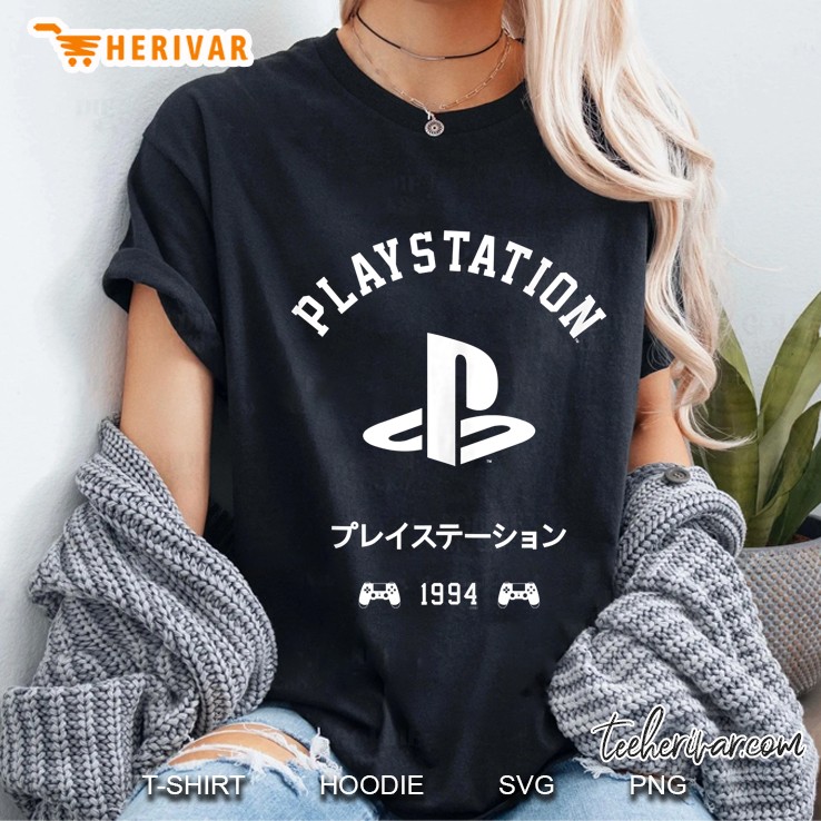 Playstation 1 Color Text, Logo & Kanji Hoodie