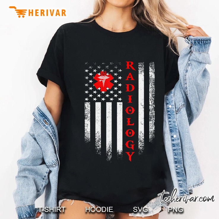 Vintage Usa Radiology Doctor American Flag Radiologist Ladies Tee