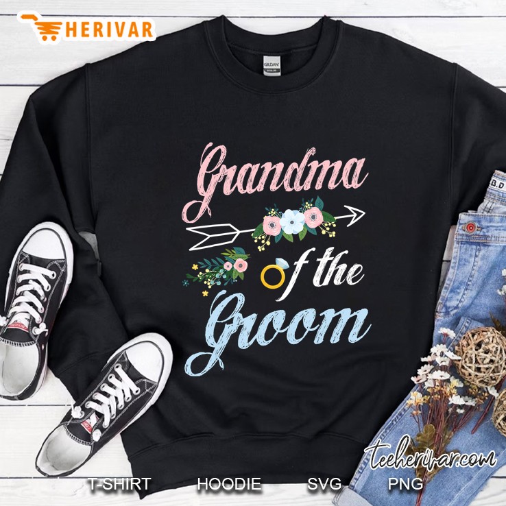 Wedding Ring And Flowers Grandma Of The Groom Grandson Sweatshirt