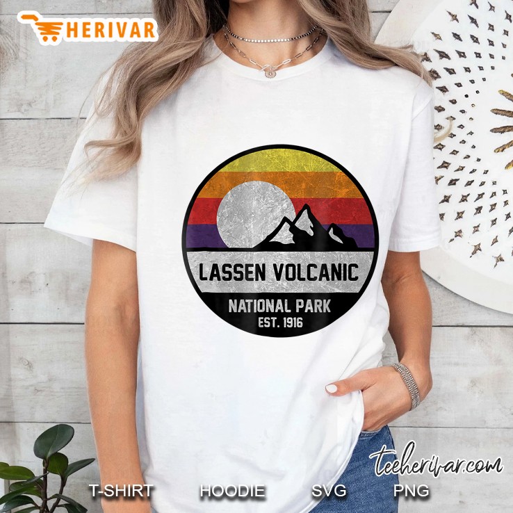 Lassen Volcanic National Park Retro Mountain Ladies Tee