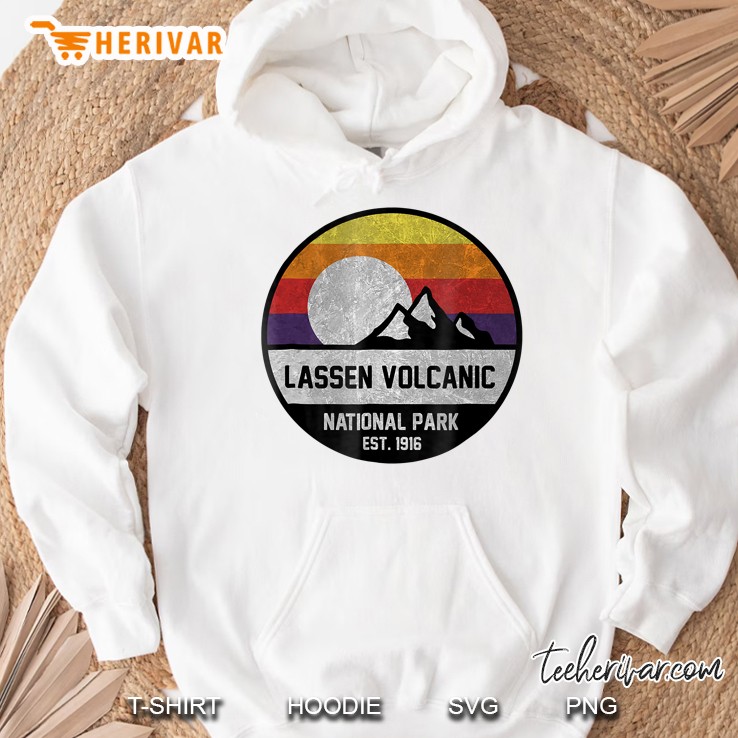 Lassen Volcanic National Park Retro Mountain Hoodie