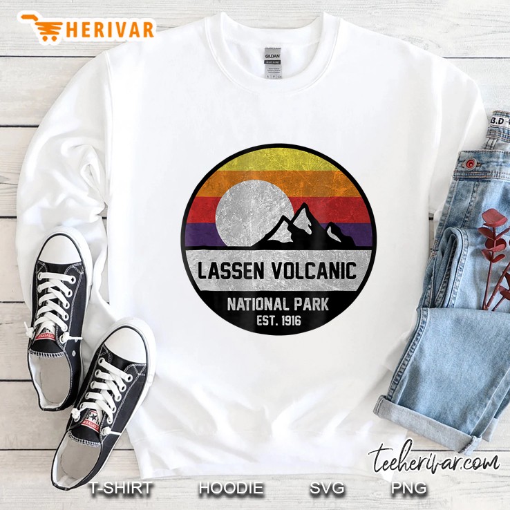 Lassen Volcanic National Park Retro Mountain Sweatshirt