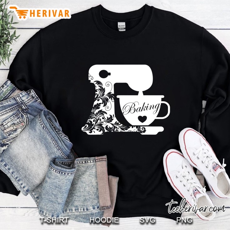 Baking Retro Mixer Floral Pattern Funny Baker Baking Gift Sweatshirt