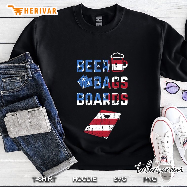 Beer Bags Boards United States Flag Cornhole Sweatshirt